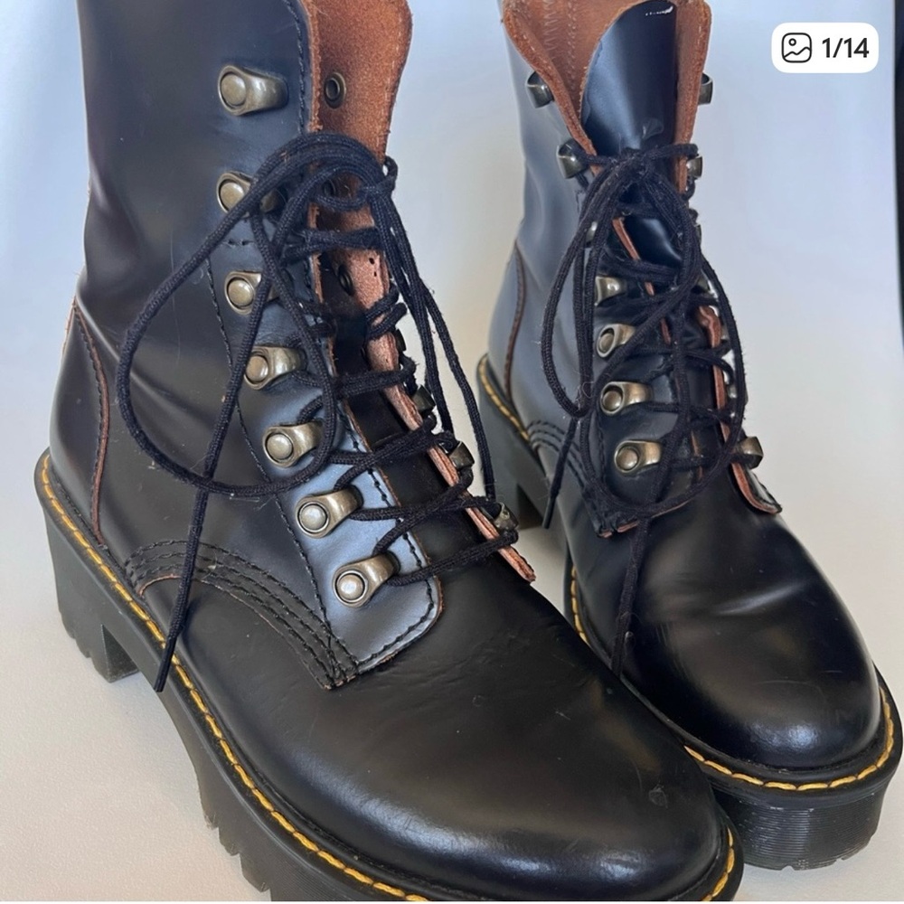 Dr. Martens Leona Heeled Chunky Boot Black 6
